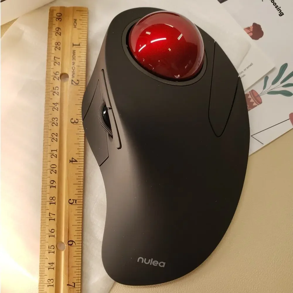 Nulea M505 Wireless Ergonomic Trackball Mouse, Rechargeable, Bluetooth or USB